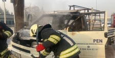 Konya’da seyir halinde olan araçta yangın